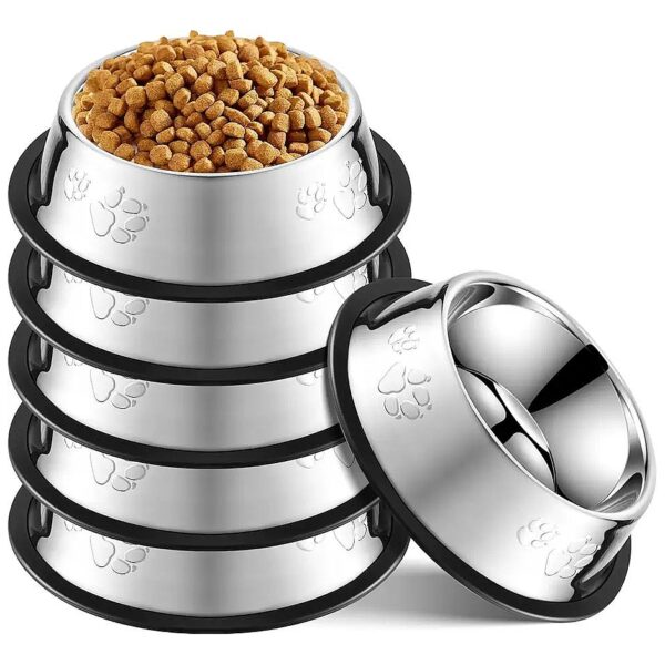 Indoor Pet Bowls for Dogs and Cats Stainless Steel Metal Food and Water Bowls