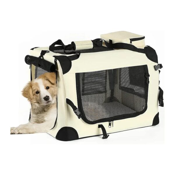 Indoor and Outdoor Dog Crate with Padded Interior and Soft Sides