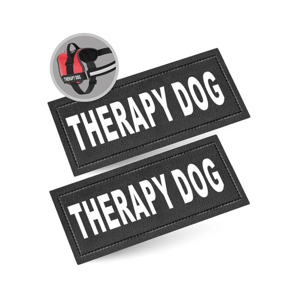 Industrial Therapy Dog Patch for Vests and Harnesses with Reflective Lettering