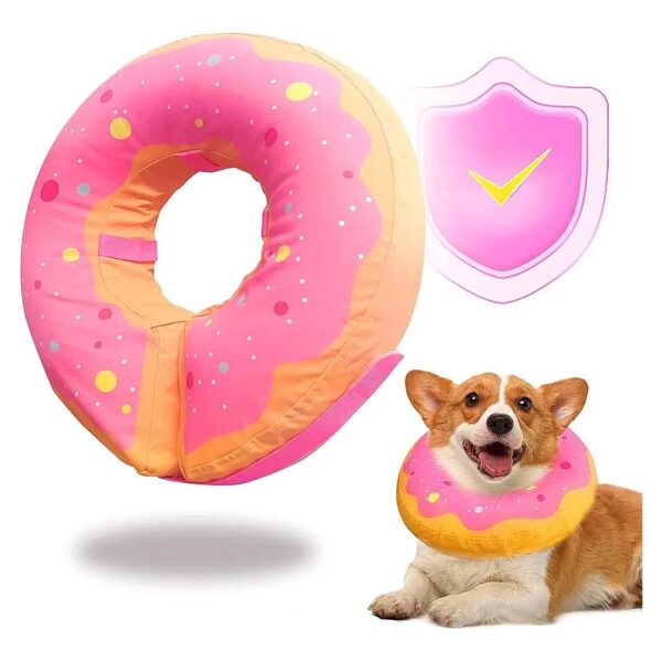 Inflatable Dog Cone Collar for Large Medium Small Dogs Soft Cotton Donut