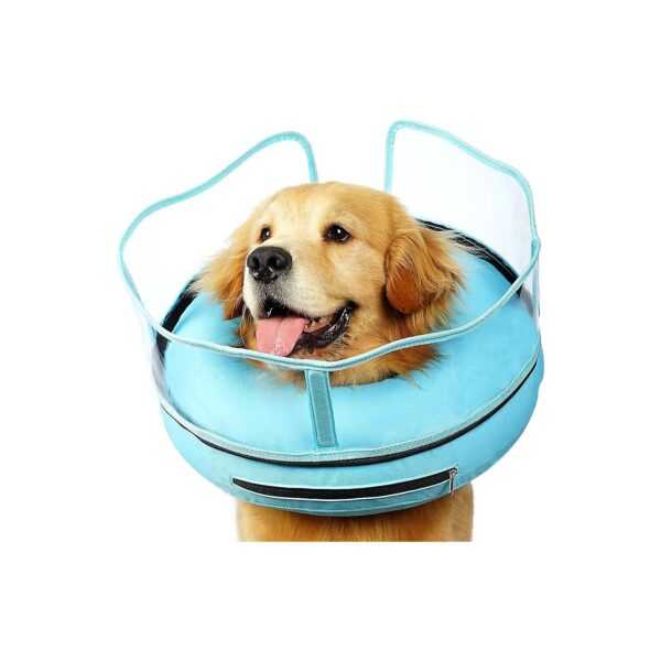 Inflatable Dog Cone Collar with Soft Shield for Large Medium Dogs After Surgery