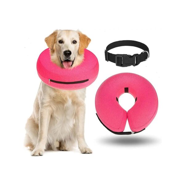 Inflatable Dog Cone for Medium Large Dogs Recovery After Surgery with Air Cylinder