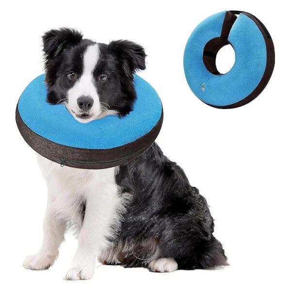 Inflatable Dog Donut Collar for Large Breed Dogs During Surgery Recovery