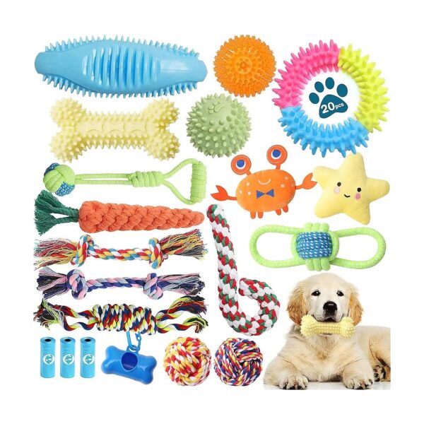 Innovative 20-Pack Puppy Teething Chew Toys for Small Medium Breed Chewers