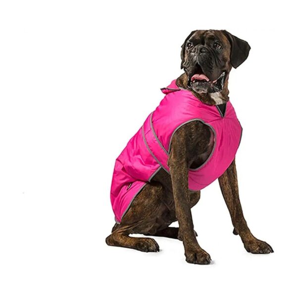 Insulate and Protect Your Large Dog with Fleecy Lined Waterproof Coat in Raspberry Pink