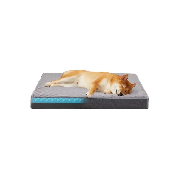 Insulated Cooling Dog Bed with Adjustable Memory Foam and Waterproof Cover for Large Pups