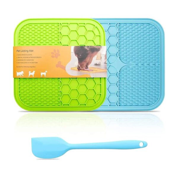 Interactive Dog and Cat Treat Mat for Bathing and Grooming with Textured Surfaces