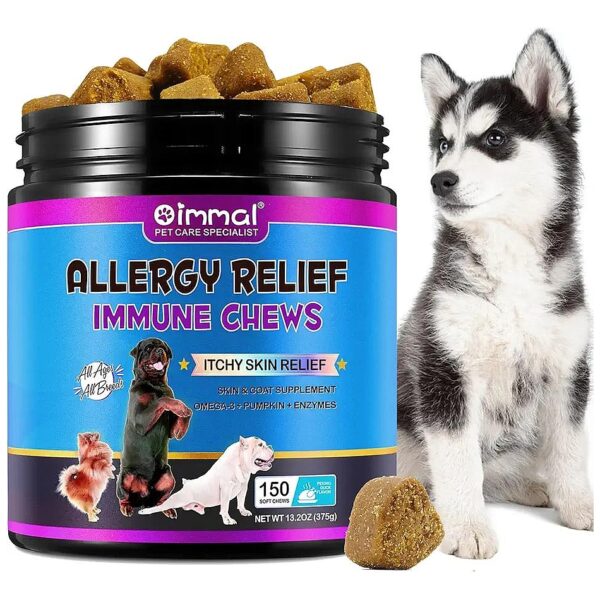 Itchy Skin Relief and Allergy Relief Chews for Dogs with Omega 3 and Fish Oil