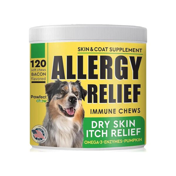 Itchy Skin and Hot Spot Relief for Dogs with Omega 3 and Probiotics