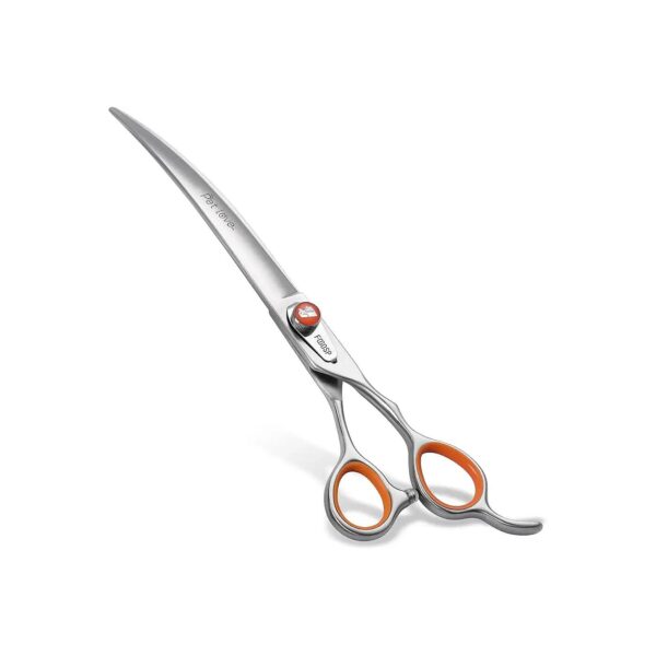 Japanese 440C Stainless Steel Curved Scissors for Dog Grooming and Trimming