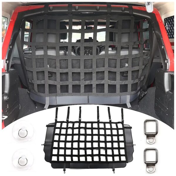 Jeep Wrangler JK JL 4 Door Pet Barrier for Medium and Large Pets with Safety Net