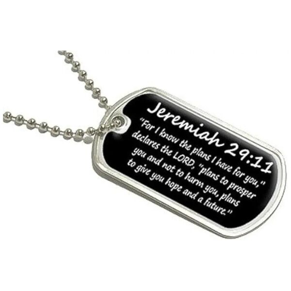 Jeremiah 29-11 Bible Verse Dog Tag Luggage Keychain for Travelers