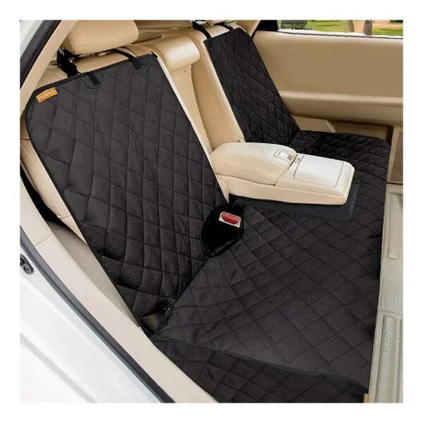 Jet-Black Dog Seat Cover for Car Back Seat with Waterproof and Tear-Resistant Material