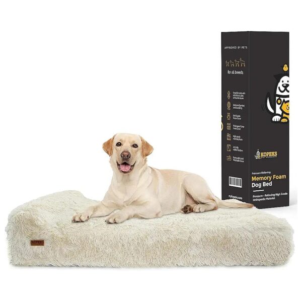 Jumbo Memory Foam Orthopedic Dog Bed for Large Breed Dogs with Waterproof Liner