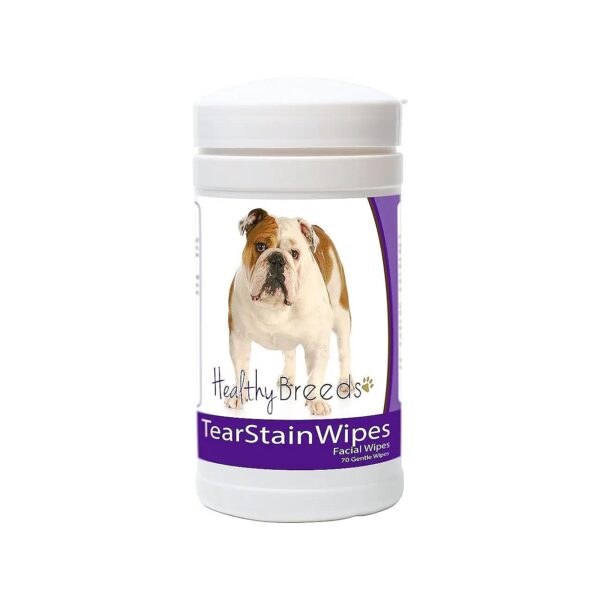 Keep Your Bulldog's Face Clean with Tear Stain Wipes 70 Count