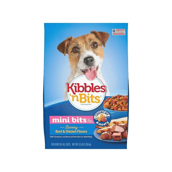 Kibbles N Bits Dog Food Mini Bits for Small Breeds, Savory Beef and Chicken Flavor