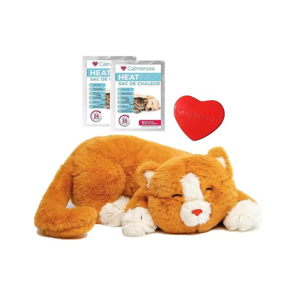 Kitten Calming Heartbeat Simulator Pillow with Soft Plush and Realistic Heartbeat Sound