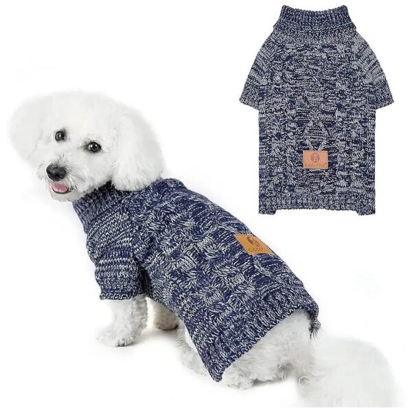 Knit Turtleneck Dog Sweater for Large Dogs, Soft Cozy Warm Puppy Clothes for Fall Winter