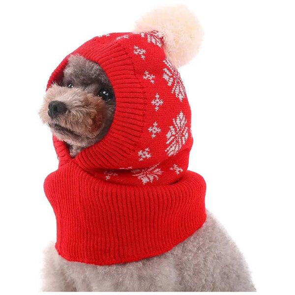 Knitted Dog Winter Hat Pet Accessories Scarf Neck Ear Warmer for Small Medium Large Dogs