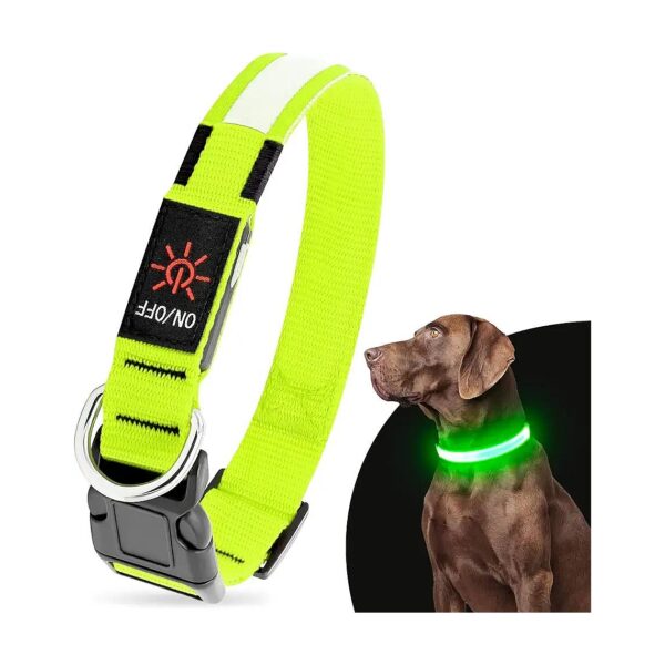 LED Dog Collar for Large Dogs Safety Visibility at Night