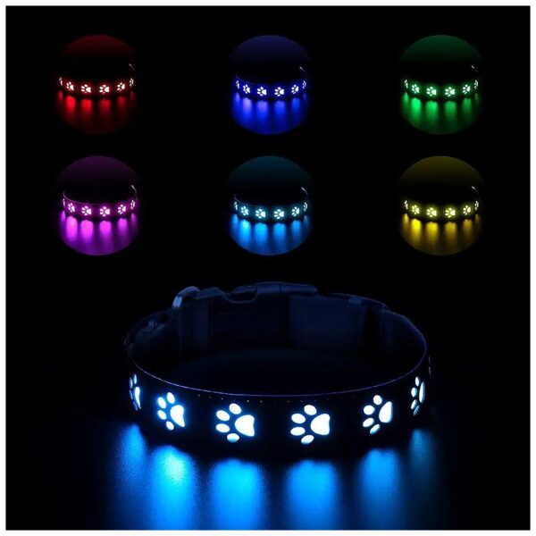 LED Dog Collar for Small to Large Size Dogs with Adjustable LED Lights