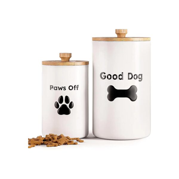 Large Airtight Dog Treat Containers Set of 2 for Kitchen Counter Storage