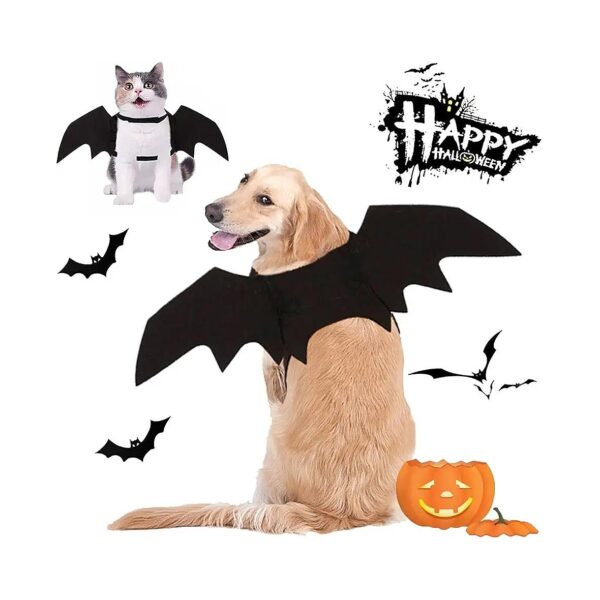 Large Bat Costume Wings for Dogs and Cats, Durable and Lightweight Felt Fabric