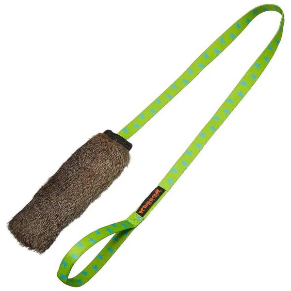 Large Bite Area Rabbit Skin Chaser with Squeaker for Dogs