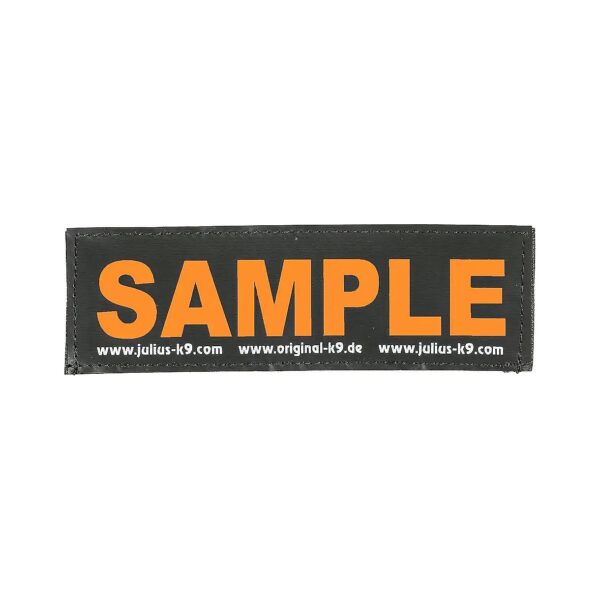 Large Black Cotton Patch with Blaze Orange Letters for Hook and Loop Fastener