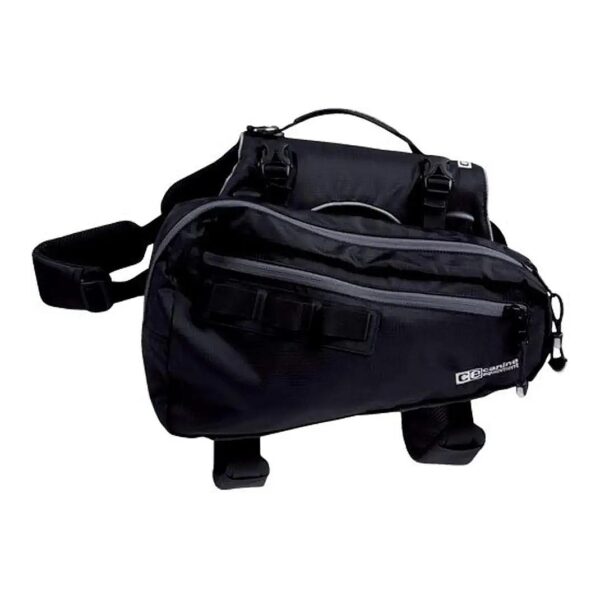 Large Black Trail Dog Pack Compartments Comfortable Webbed Harness Detachable Panniers