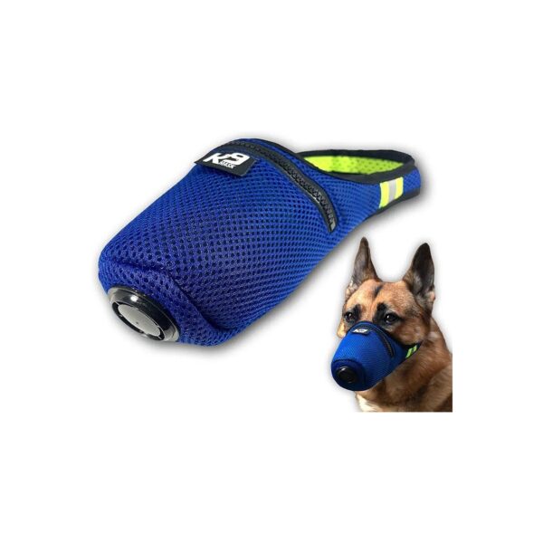 Large Blue Air Filter Mask for Dogs with PM5 Refills for Extreme Breathe Protection