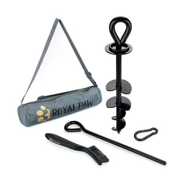 Large Breed Dog Anchor for Safe Outdoor Tethering with Cable Leads