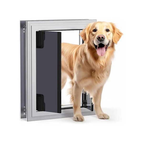 Large Breed Dog Door with Telescoping Tunnel and Sliding Lock Panel for Enhanced Security