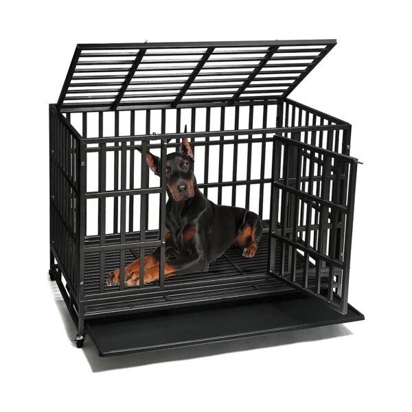 Large Breed Dog Kennel Crate Cage with Strong Frame and Easy Clean Tray for Pet Playpen