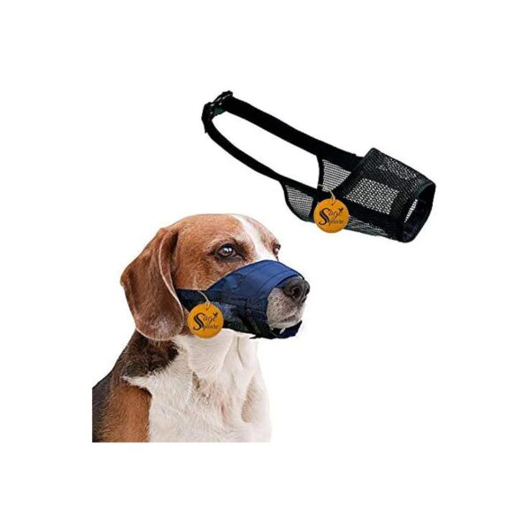 Large Breed Dog Muzzle for Anti-Biting with Adjustable Strap Black Medium