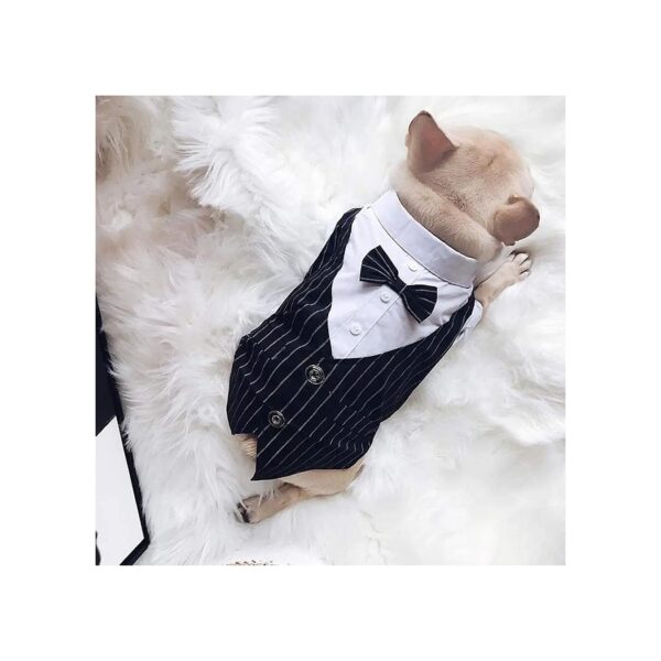 Large Breed Dog Tuxedo Shirt and Bow Tie Outfit for Dogs and Cats