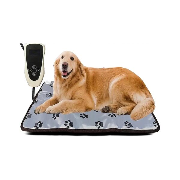 Large Breed Pet Heat Blanket with Thermostat and Timer for Indoor and Outdoor Use