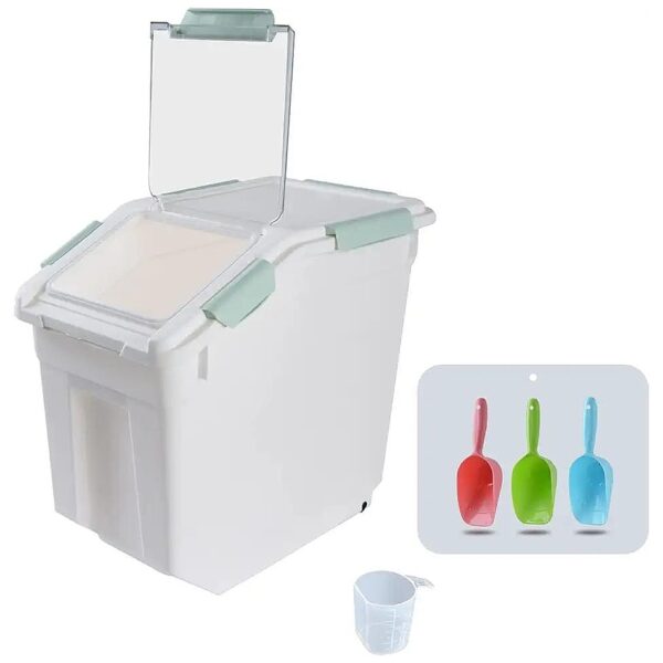 Large Capacity Airtight Pet Food Storage Container for Cereal, Snacks, and Pet Food