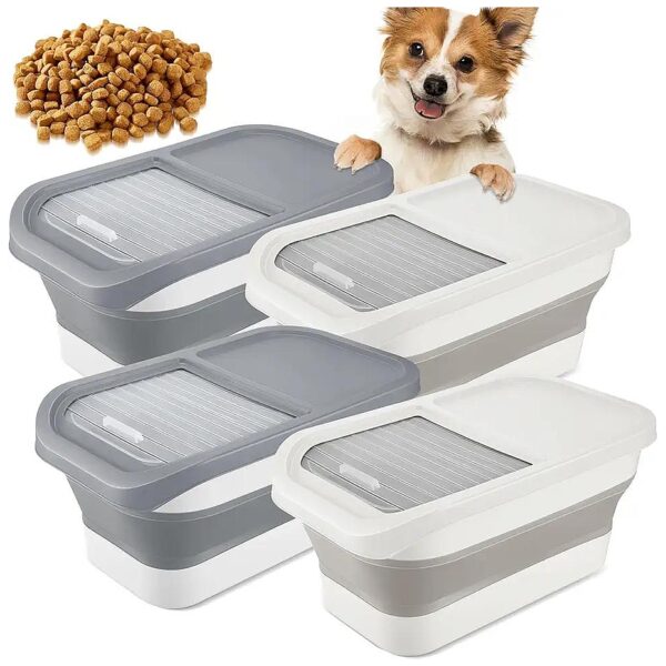 Large Capacity Collapsible Dog Food Storage Container for Pet Food Storage