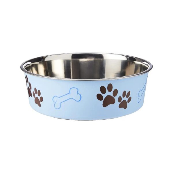 Large Capacity Dog Food and Water Bowl with Nonslip Rubber Base Stainless Steel