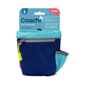 Large Capacity Navy and Light Blue Nylon Waist Pack for Dog Training and Walking Supplies