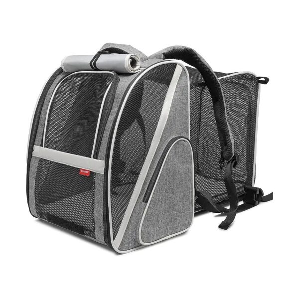 Large Capacity Pet Carrier Backpack for Small to Medium Pets, Grey