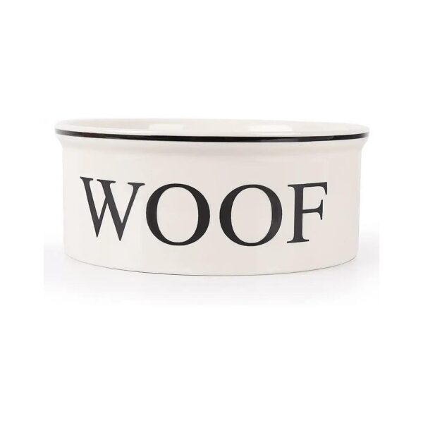 Large Ceramic Dog Bowl with Bone Pattern for Medium and Large Dogs