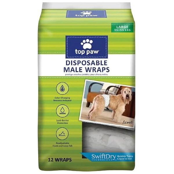 Large Disposable Male Dog Wrap Diapers for Easy Use