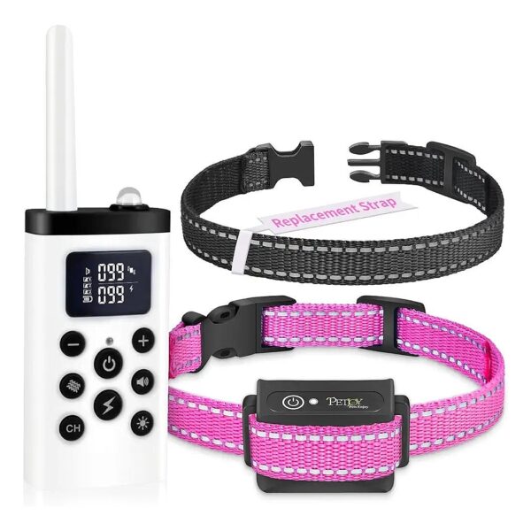 Large Dog Anti Barking Collar with Remote Control and Vibrating Beep and Auto Modes