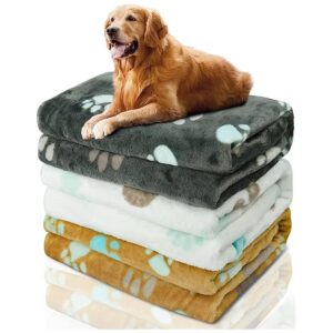 Large Dog Blanket with Cut Paw Pattern and Premium Fleece Material for Pets