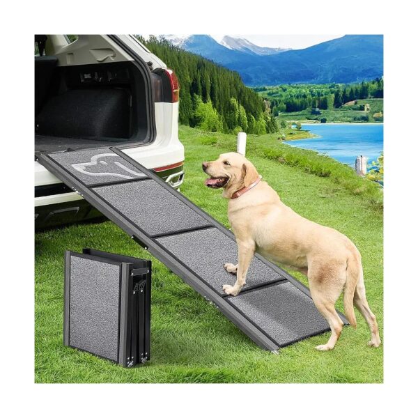 Large Dog Car Ramp with Non-Slip Surface, Perfect for Cars SUVs and Trucks, Easy to Use