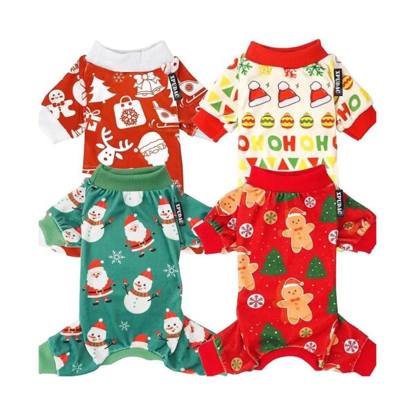 Large Dog Christmas Outfit with Christmas Tree, Snowman, and Santa Claws