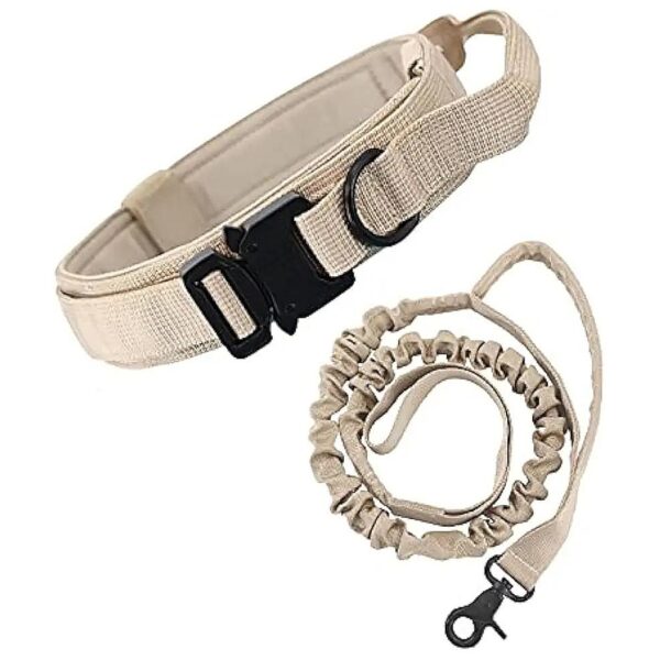 Large Dog Nylon Tactical Collar with Adjustable Metal Buckle and D-Ring for Leash