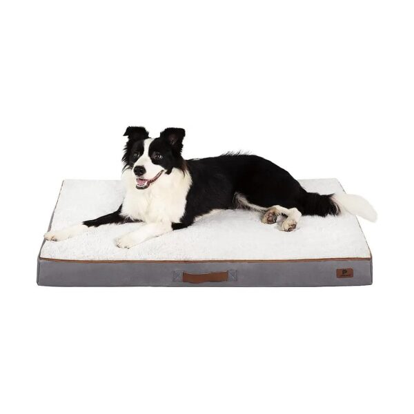 Large Dog Orthopedic Bed with Waterproof Cover and Soft Faux Rabbit Fur Surface